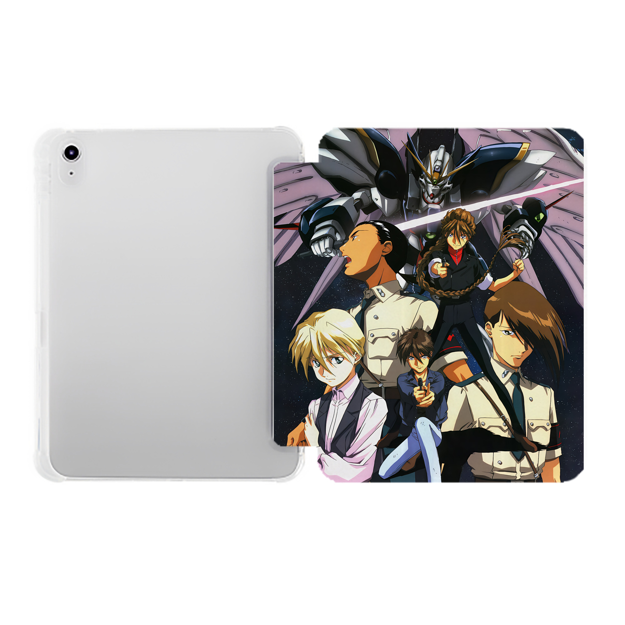 （画像用） 機動戦士ガンダム Mobile Suit Gundam IPad ケース ペン収納付き 三つ折りスタンド PUレザー×シリコン 対応機種9.5/10.5/10.9インチ